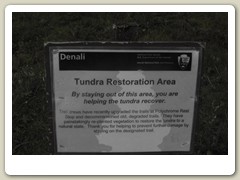Sign advising to stay off the tundra