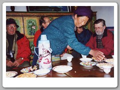 Our hostess serving Yak-butter tea