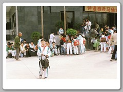 School children outside the museum