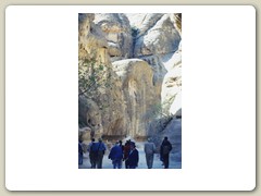 Walking through the siq into Petra